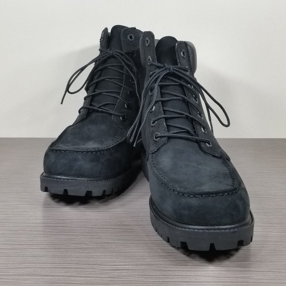 Timberland Icon 6-Inch Moc Fashion Boot, Black Leather, Mens Size Left-8.5 / R-9 - Picture 4 of 12